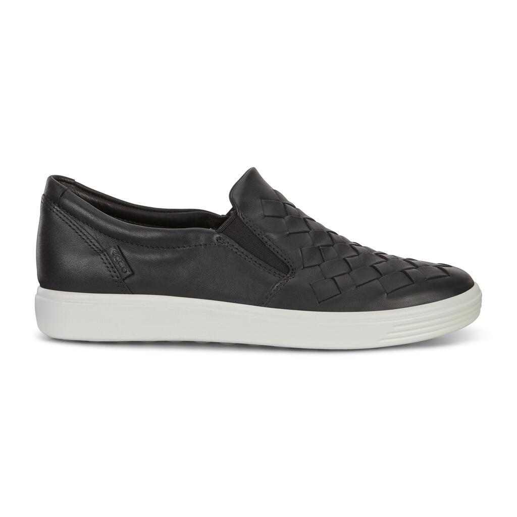 Ecco Soft 7 Woven Womens Sneakers In Black Sales - India TBC-934067